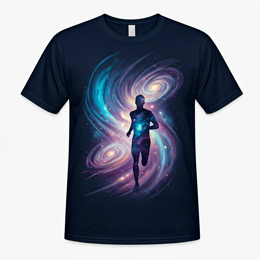 Galaxy Runner T-Shirt: Cosmic Energy Journey