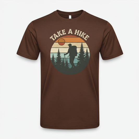 Retro Hiker Sunset Adventure T-Shirt