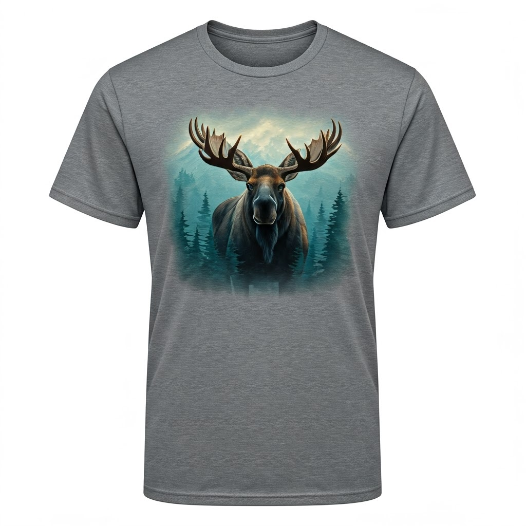 Majestic Moose Forest Art T-Shirt