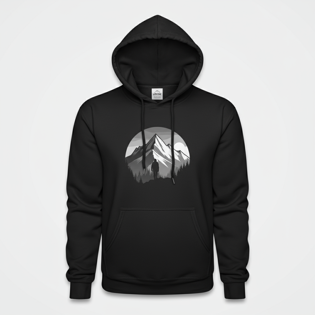 Minimalist Grayscale Adventure Hoodie