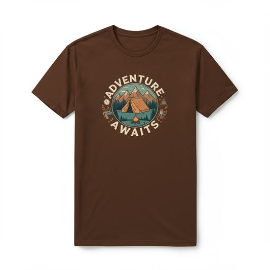 Adventure Awaits Retro Camping T-Shirt