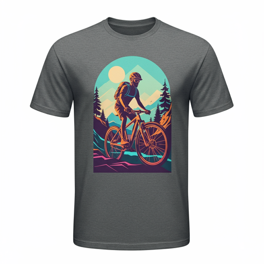 Vibrant Cyclist Mountain T-Shirt