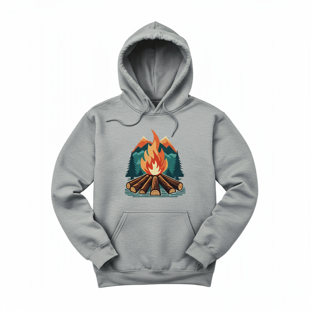 Rustic Campfire Adventure Hoodie