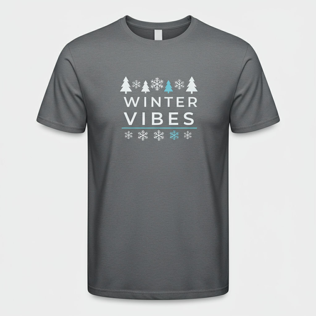 Serene Winter Vibes Minimalist T-Shirt